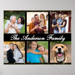 Anpassningsbar Family sexfoto Collage Poster