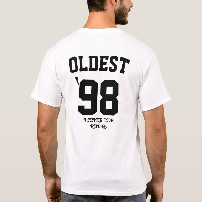 Anpassningsbar Family Shirt Funny Syskon Gör regel T Shirt (Baksida)