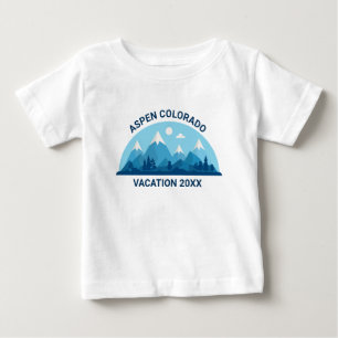 Anpassningsbar Family Ski Resa Blue Mountain Cute T Shirt
