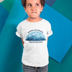 Anpassningsbar Family Ski Resa Blue Mountain Cute T Shirt