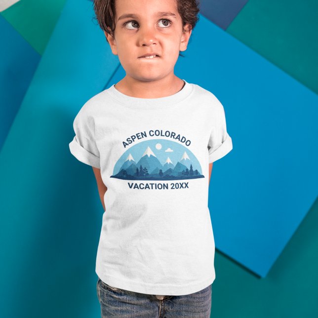 Anpassningsbar Family Ski Resa Blue Mountain Cute T Shirt (Skapare uppladdad)