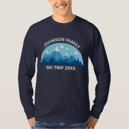 Anpassningsbar Family Ski Resa Winter Vacation Lån T Shirt