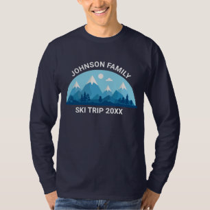 Anpassningsbar Family Ski Resa Winter Vacation Lån T Shirt