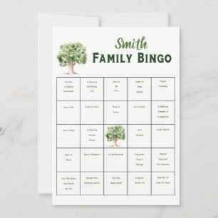 Anpassningsbar Family Träd Bingo Renion Party Game Inbjudningar