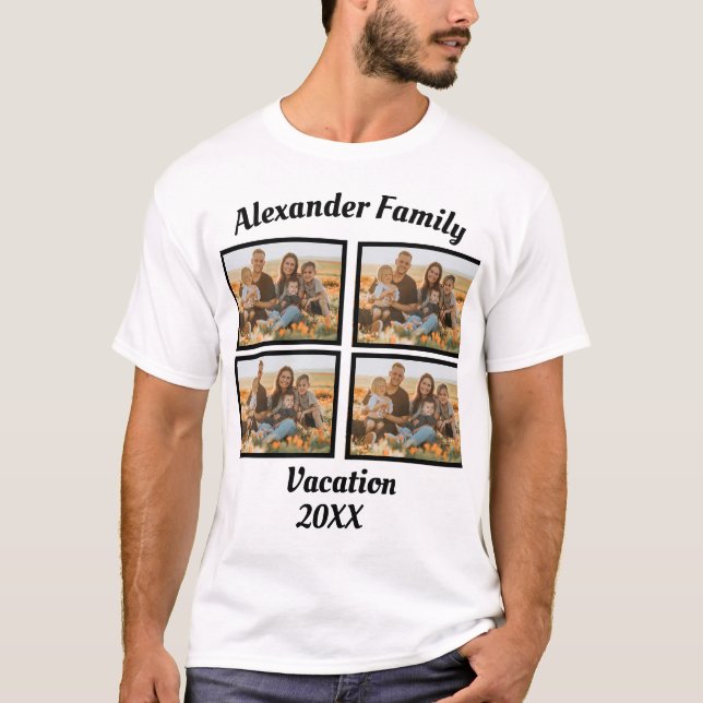 Anpassningsbar Family Vacation 4 Photo T Shirt (Framsida)