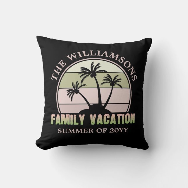 Anpassningsbar Family Vacation Beach Tropical Isla Kudde (Framsida)