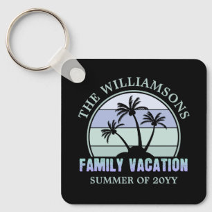 Anpassningsbar Family Vacation Beach Tropical Isla Nyckelring