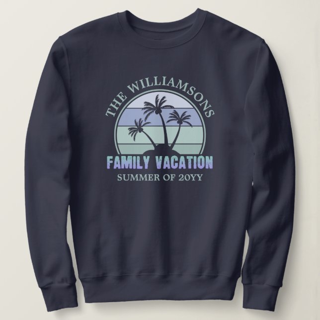 Anpassningsbar Family Vacation Beach Tropical Isla T Shirt (Design framsida)