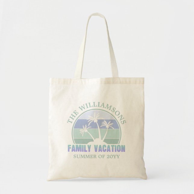 Anpassningsbar Family Vacation Beach Tropical Isla Tygkasse (Framsidan)