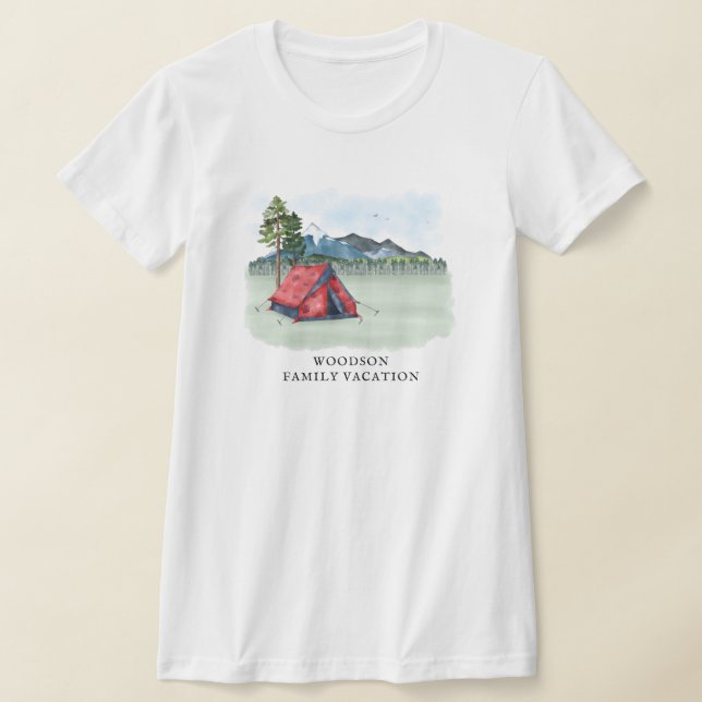 Anpassningsbar Family Vacation Camping Resa Family T Shirt (Laydown)