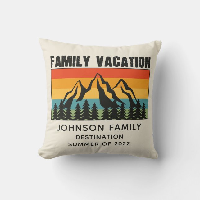 Anpassningsbar Family Vacation Mountains Hiking Ca Kudde (Framsida)