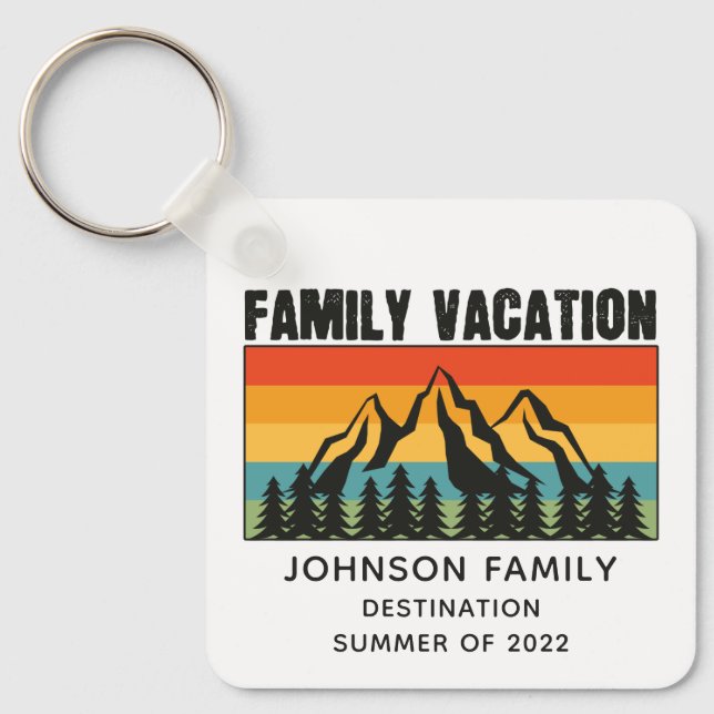 Anpassningsbar Family Vacation Mountains Hiking Ca Nyckelring (Framsida)