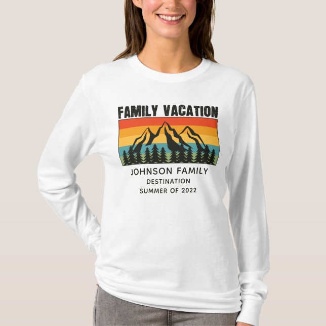 Anpassningsbar Family Vacation Mountains Hiking Ca T Shirt (Framsida)