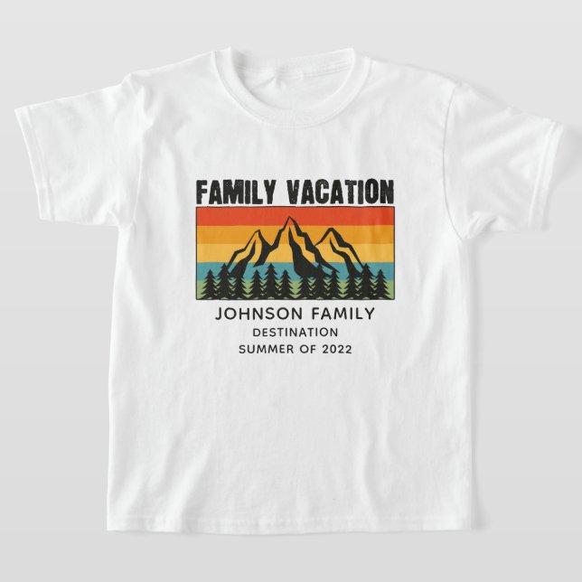 Anpassningsbar Family Vacation Mountains Hiking Ca T Shirt (Laydown)