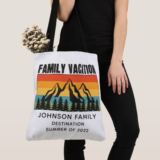 Anpassningsbar Family Vacation Mountains Hiking Ca Tygkasse (Närbild)