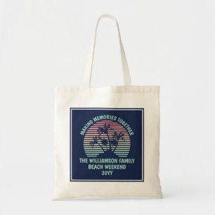 Anpassningsbar Family Vacation Retro Tropical Beac Tygkasse