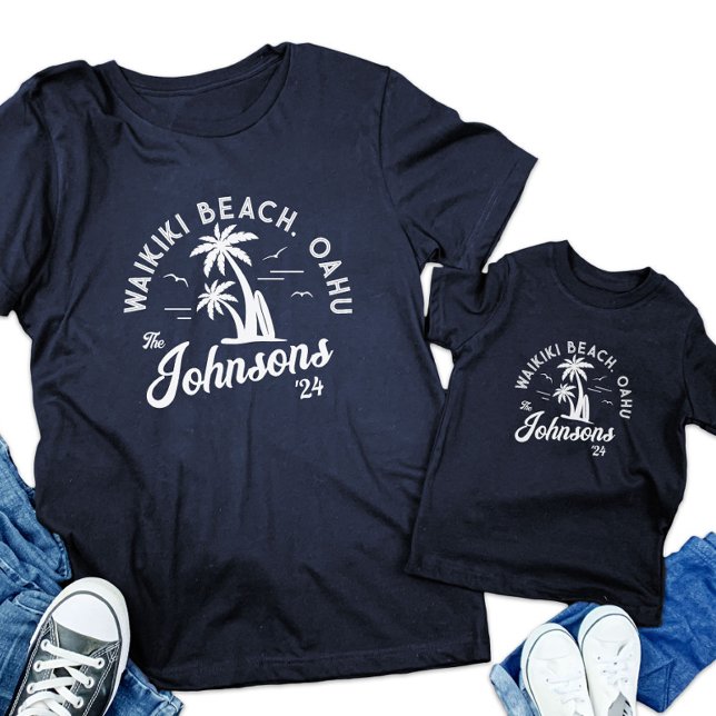 Anpassningsbar Family Vacation Sommarbussgruppen R T Shirt (Custom Family Vacation Summer Beach Group Trip T-Shirt)