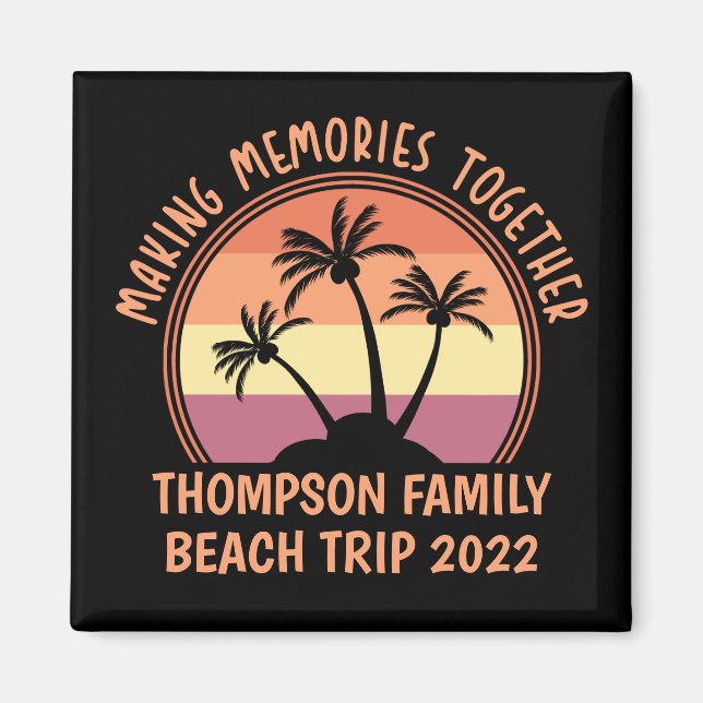 Anpassningsbar Family Vacation Sommarreunion Beach Magnet (Framsidan)