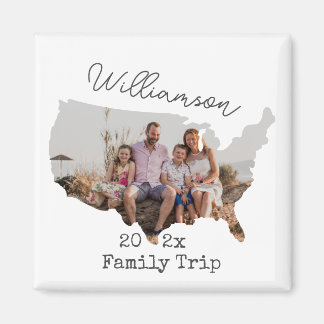 Anpassningsbar Family Vacation USA Road Resa Famil Magnet