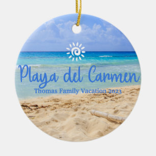 Anpassningsbar FamilyPlaya Del Carmen Vacation jul Julgransprydnad Keramik