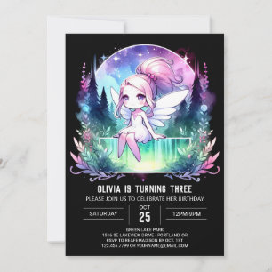 Anpassningsbar Fantasy Fairy Birthday Inbjudningar