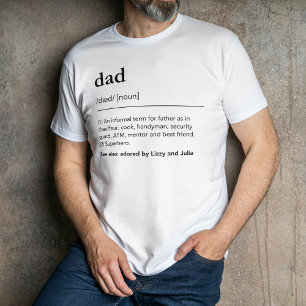 Anpassningsbar far definition av pappa ungar namn t shirt