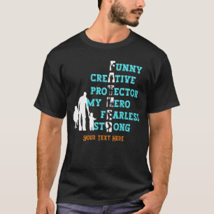Anpassningsbar Far, fars dag Mörk T Shirt