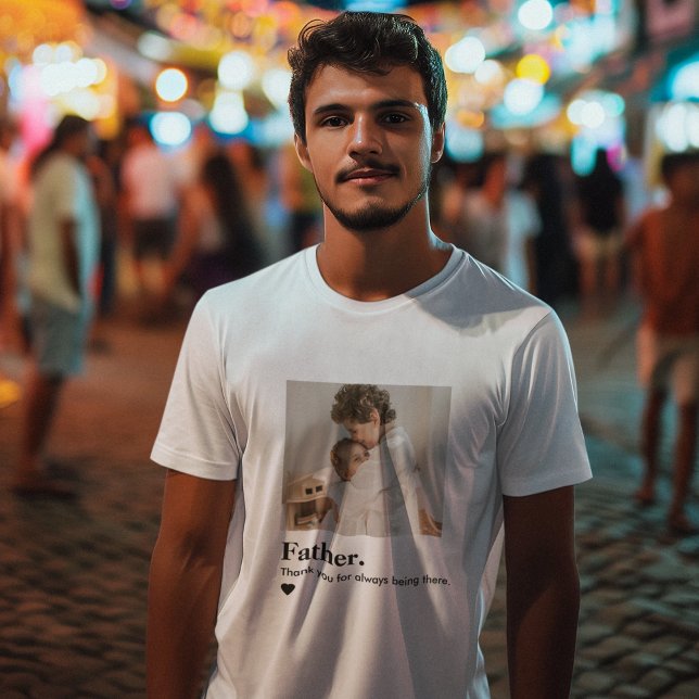 Anpassningsbar Far Photo T-Shirt | Personlig Pappa (Skapare uppladdad)