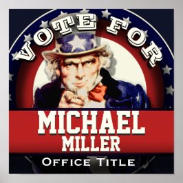 Anpassningsbar farbror Sam Kampanj-mall Poster