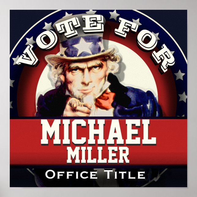 Anpassningsbar farbror Sam Kampanj-mall Poster (Framsidan)