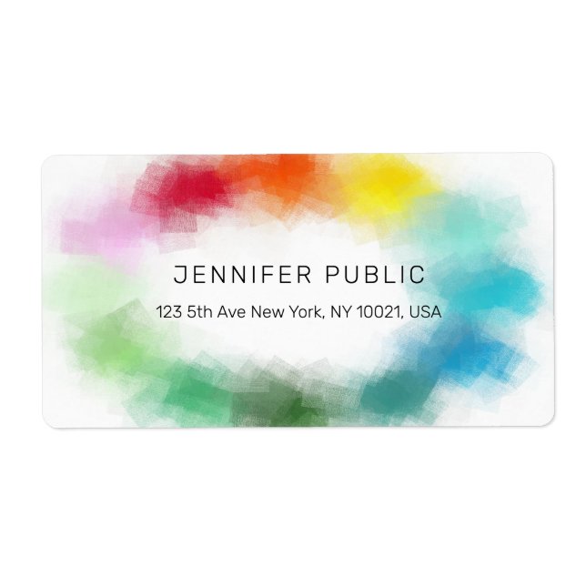 Anpassningsbar Färg Abstrakt Modern Elegant Enkel Fraktsedel (Framsidan)