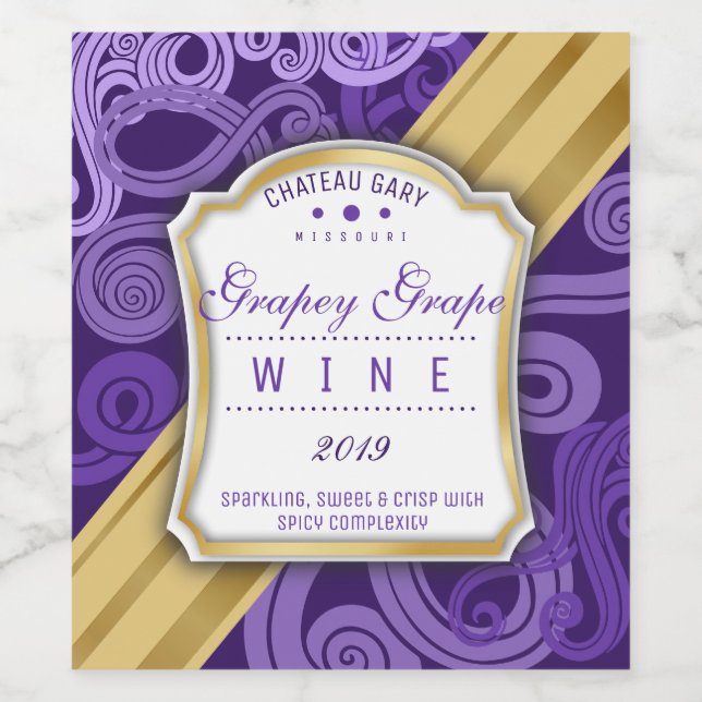 Anpassningsbar färg abstrakt shrub av frukt, bär,  vinflaska etikett (Singel etikett)