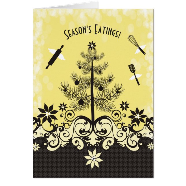 Anpassningsbar färg ängelredskap som bakar julkort hälsningskort (Framsidan)