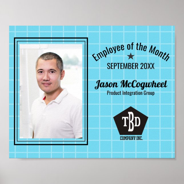 Anpassningsbar färg anställd för månadscertifikate poster (Framsidan)