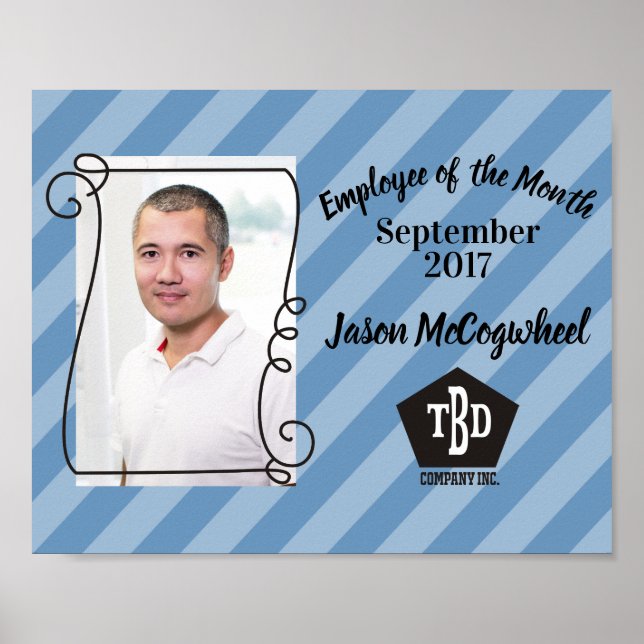 Anpassningsbar färg anställd för månadscertifikate poster (Framsidan)