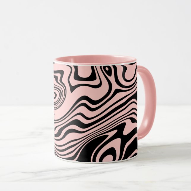 Anpassningsbar Färg Art Design Mugg - Rosa (Framsida höger)