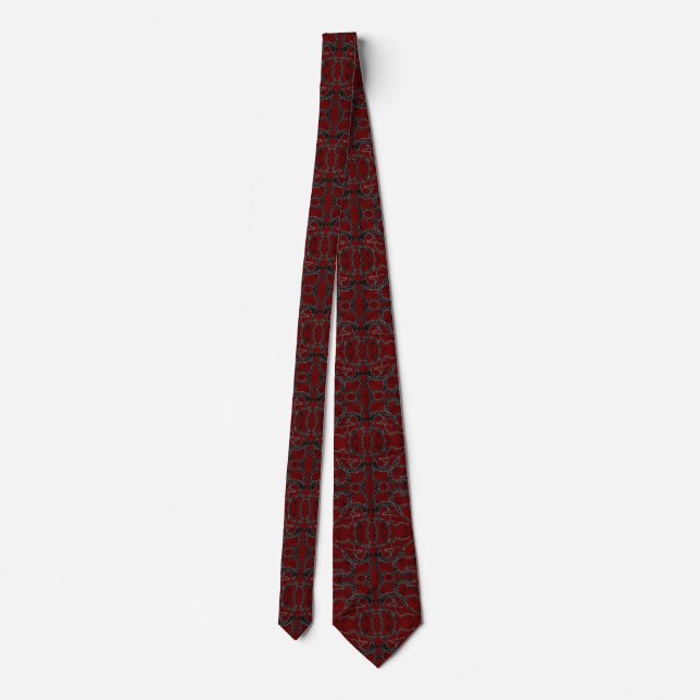 Anpassningsbar Färg Art Neck Tie - Bordeaux Burgun Slips (Baksida)