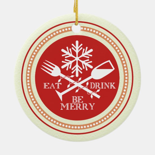 Anpassningsbar färg äter dryck av god jul ornament (Baksidan)