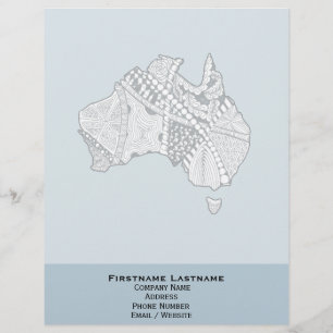 Anpassningsbar Färg Australien Karta Art Brevhuvud