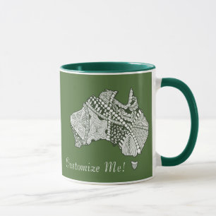 Anpassningsbar Färg Australien Souvenir Karta Art Mugg