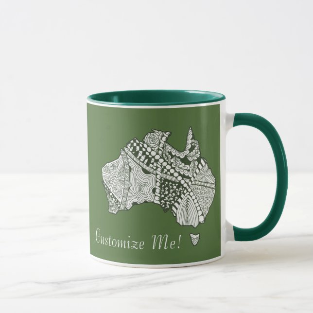 Anpassningsbar Färg Australien Souvenir Karta Art Mugg (Höger)