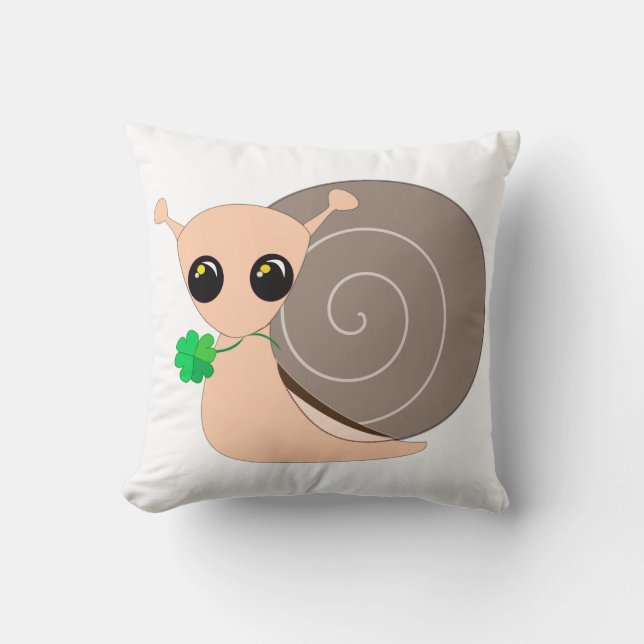 Anpassningsbar Färg Baby Pillow med Lucky Snigel Kudde (Framsida)