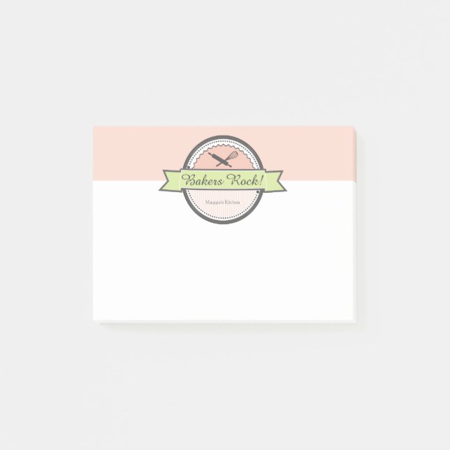 anpassningsbar färg bageriets rullstift post-it block (Framsida)