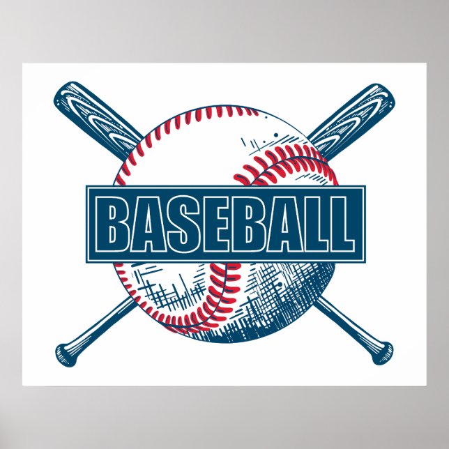 Anpassningsbar Färg Baseball Poster (Framsidan)