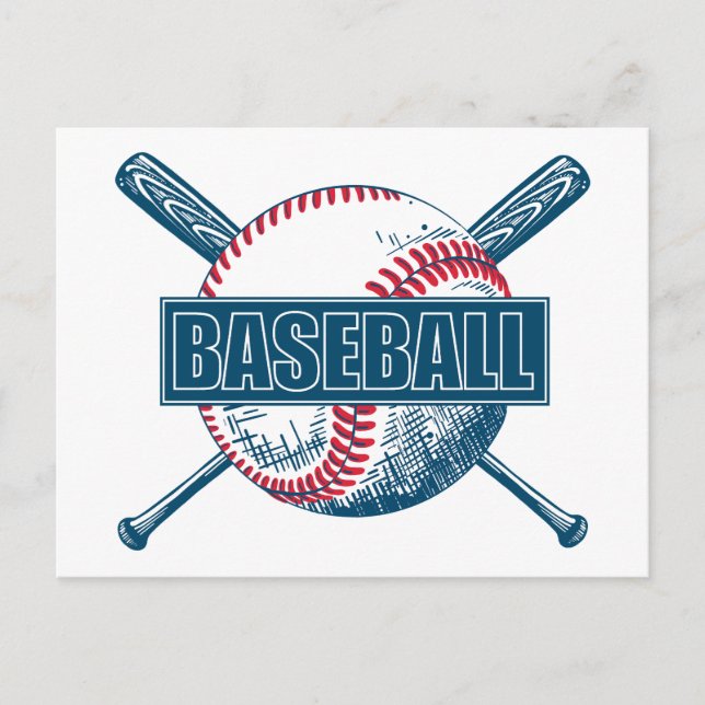 Anpassningsbar Färg Baseball Vykort (Framsida)