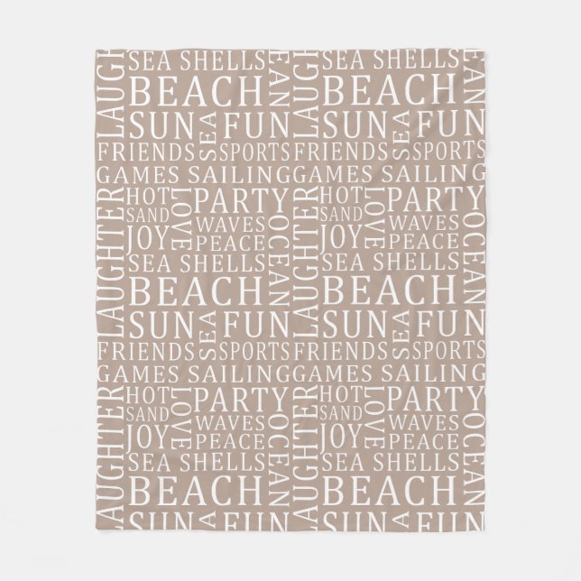 Anpassningsbar Färg Beach House fleece filt (Framsidan)