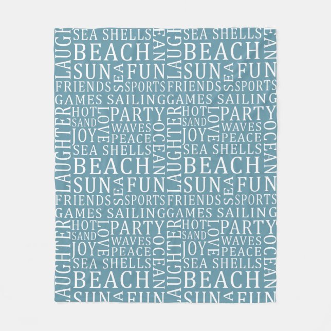 Anpassningsbar Färg Beach House fleece filt (Framsidan)