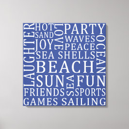 Anpassningsbar Färg Beach House-omsluten arbetsyte Canvastryck