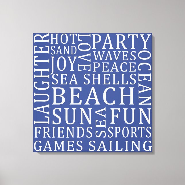 Anpassningsbar Färg Beach House-omsluten arbetsyte Canvastryck (Framsida)