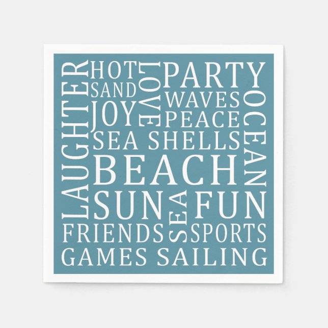 Anpassningsbar Färg Beach House papper napkins Pappersservett (Framsidan)